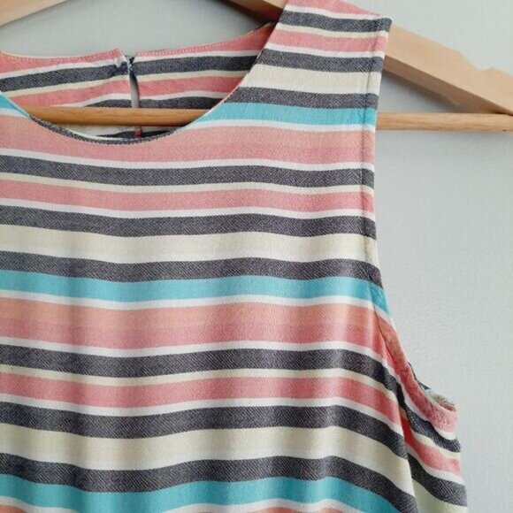 JOE FRESH | Jumpsuit Wide Leg Cropped Bottom Colorful Stripe Romper Kids Sz XL - Picture 7 of 16